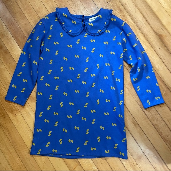 NWT Crann Organics Blue Cotton Sweatshirt Dress - Picture 1 of 5